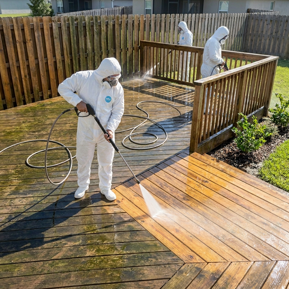 Deck and fence washing service near Barry's Bay